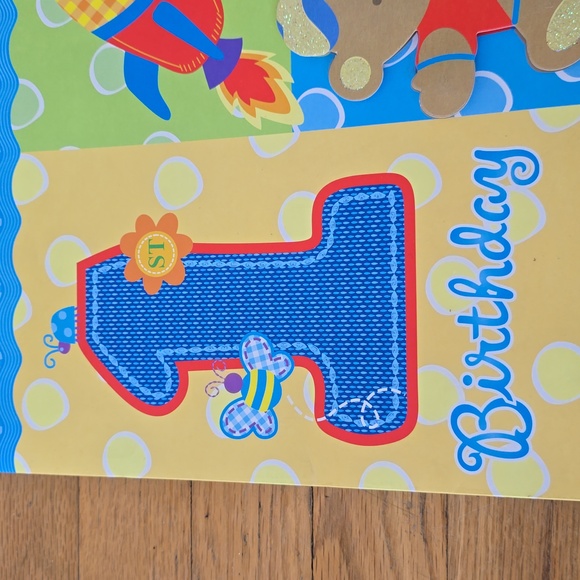 Set of Two Baby Boy 1st Birthday Gift Bag Colorful Birthday Gift Bag 12.5"×10.5" - Picture 7 of 7